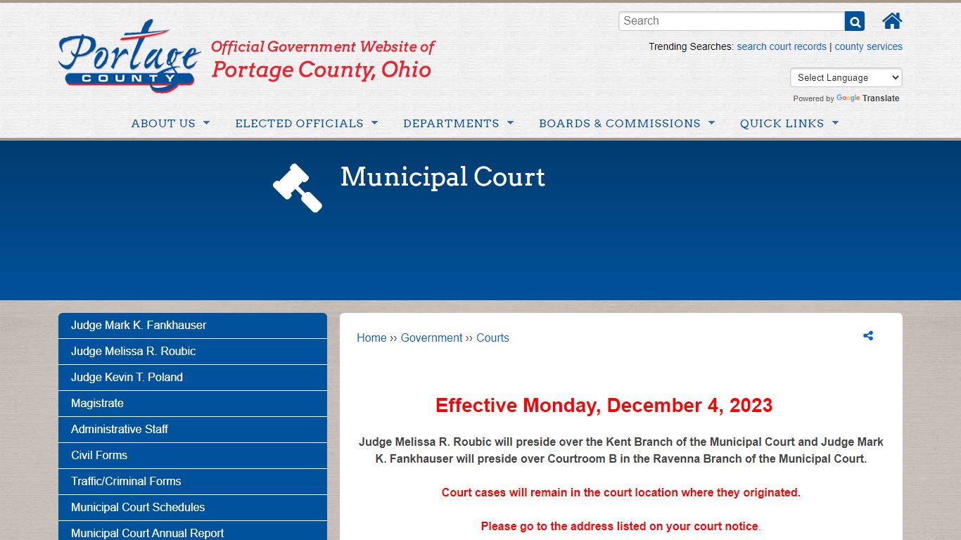 Municipal Court | Portage County OH